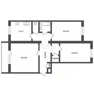 3-к квартира, вторичка, 69м2, 5/10 этаж
