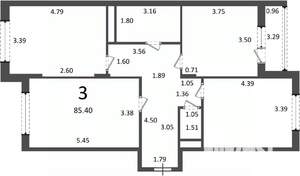 3-к квартира, вторичка, 85м2, 3/5 этаж