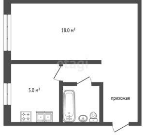 1-к квартира, вторичка, 28м2, 2/5 этаж
