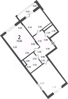 2-к квартира, вторичка, 71м2, 2/5 этаж