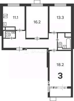3-к квартира, вторичка, 79м2, 7/19 этаж