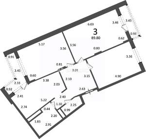 3-к квартира, вторичка, 90м2, 5/5 этаж