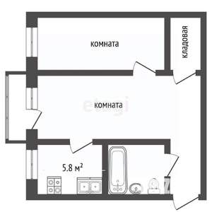 2-к квартира, вторичка, 44м2, 2/5 этаж