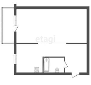 1-к квартира, вторичка, 34м2, 4/4 этаж
