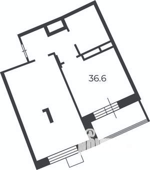 1-к квартира, вторичка, 37м2, 5/6 этаж