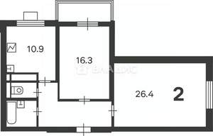 2-к квартира, вторичка, 69м2, 12/19 этаж