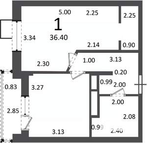1-к квартира, вторичка, 36м2, 3/6 этаж