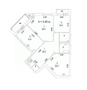 3-к квартира, вторичка, 116м2, 1/6 этаж