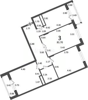 3-к квартира, вторичка, 82м2, 3/5 этаж